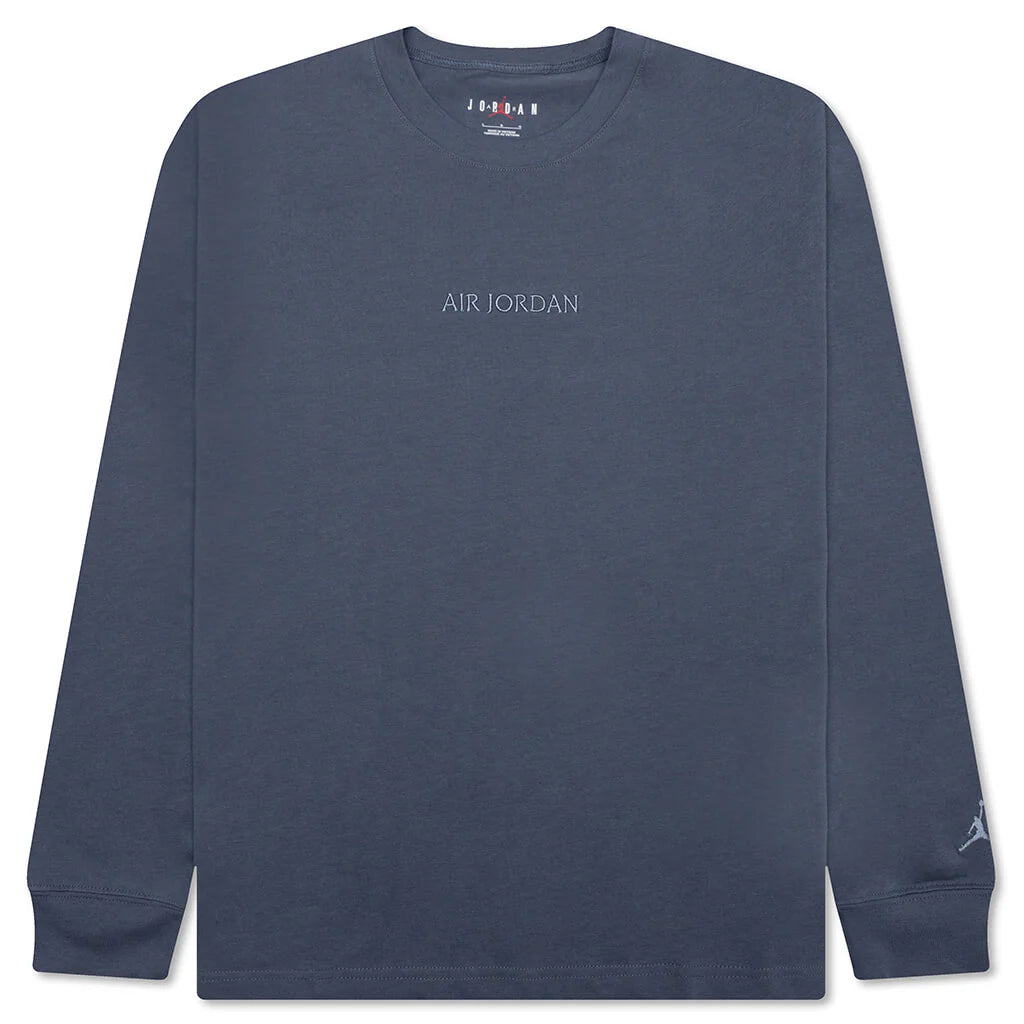 Wordmark Long Sleeve T Shirt Diffused Blue