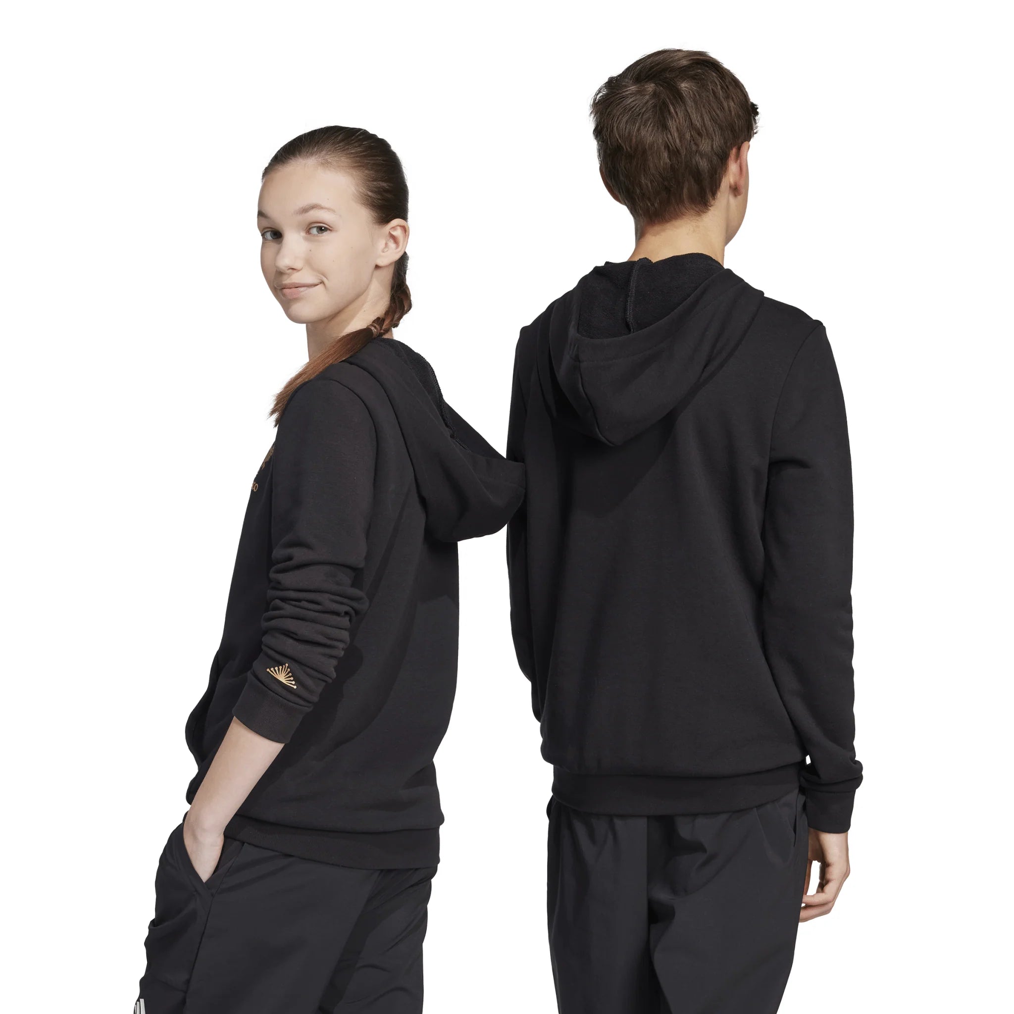 adidas Mexico Gold DNA Hoodie Kids Black Gold