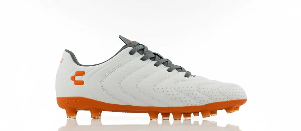 Charly Encore Firm Ground Soccer Cleats White Orange