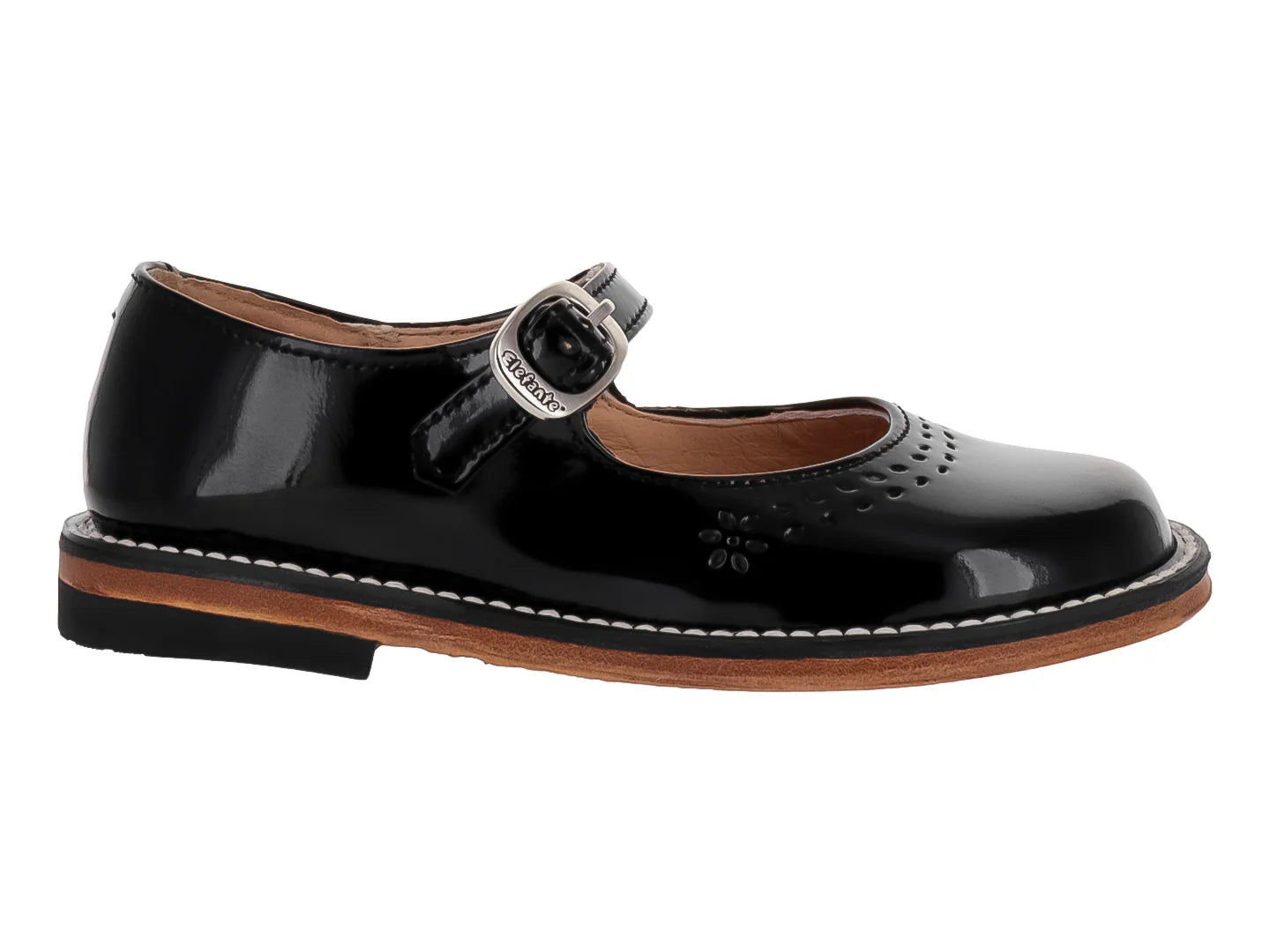 Zapatos Escolares Elefante para Niña en Charol Negro