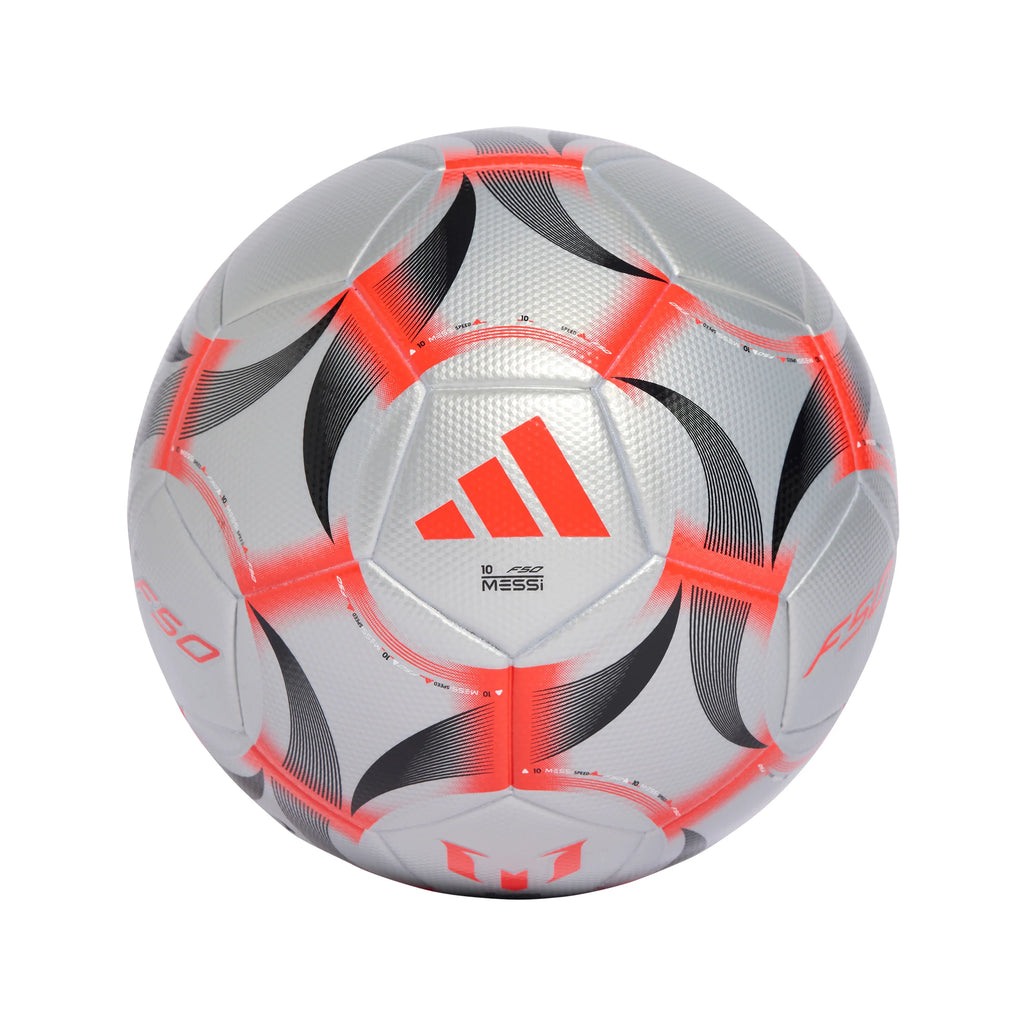 adidas Messi League Soccer Ball Silver Red Black
