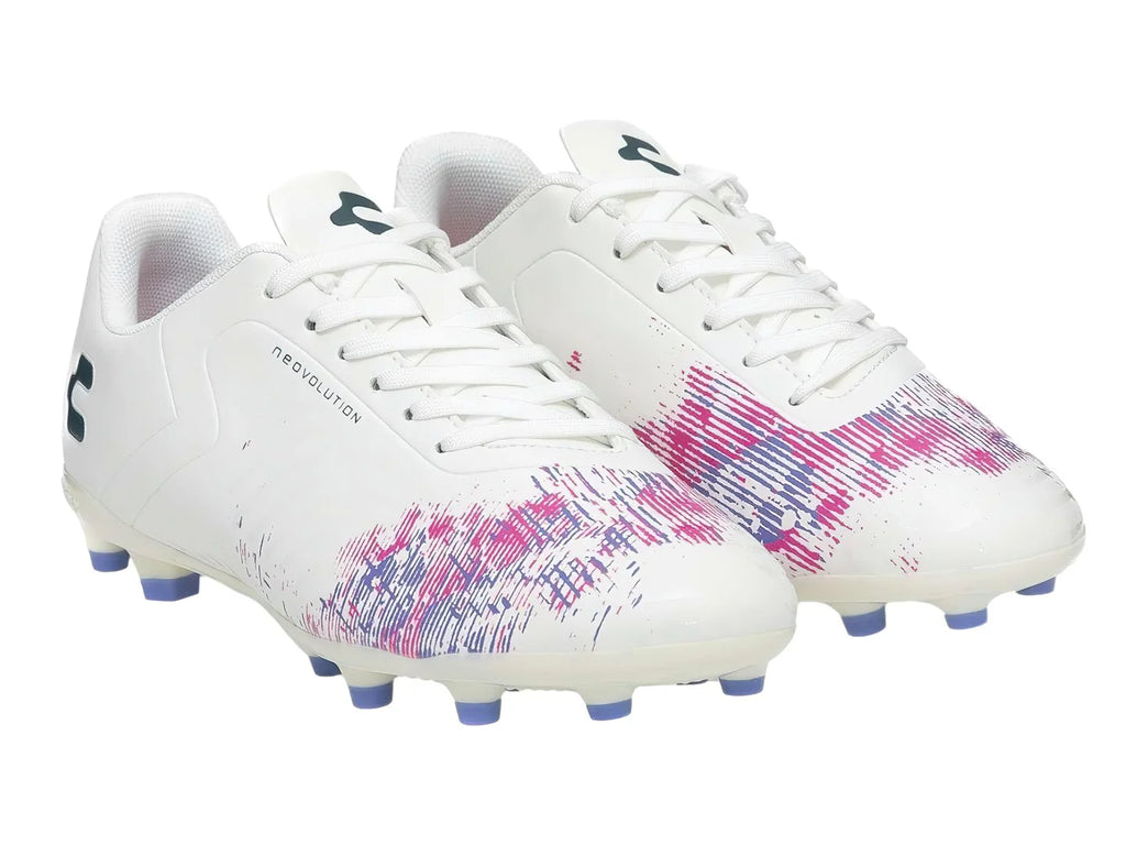 Tenis de Fútbol Charly Blanco con Rosa para Hombre