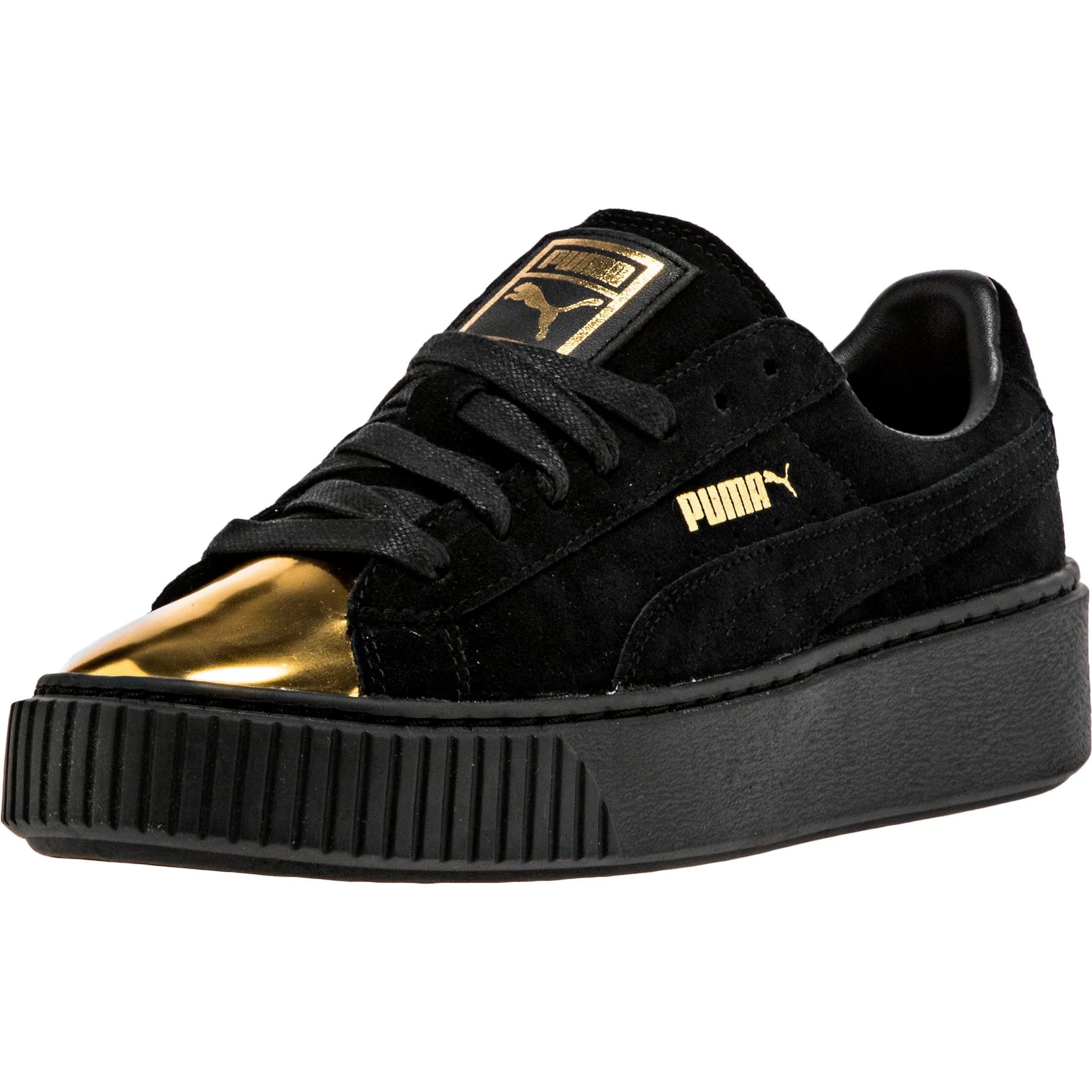 Suede Creeper Women Lifestyle Shoe Black Gold