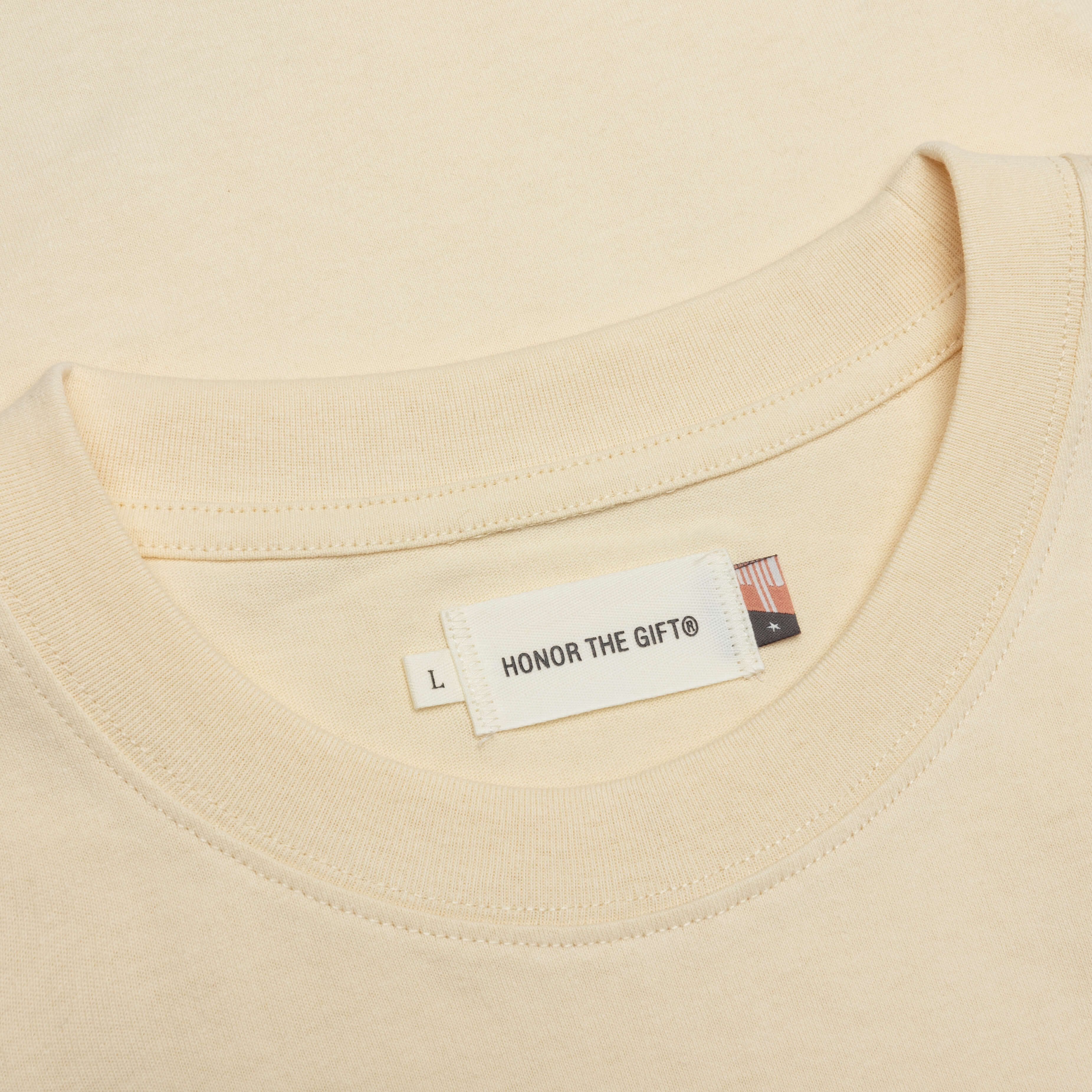 B Summer Embroidery Box Tee Bone