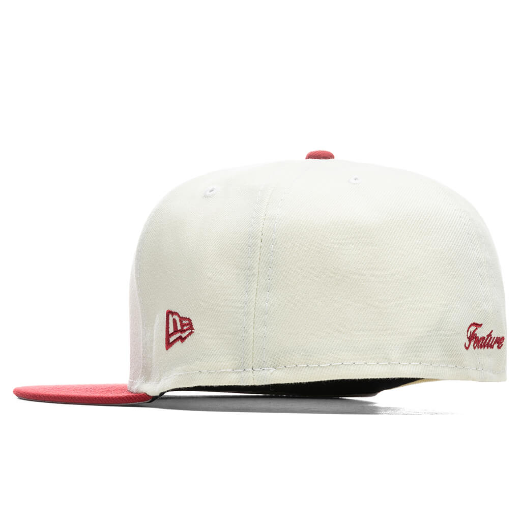 Feature x New Era OE Fitted Cap Off White Pinot Red