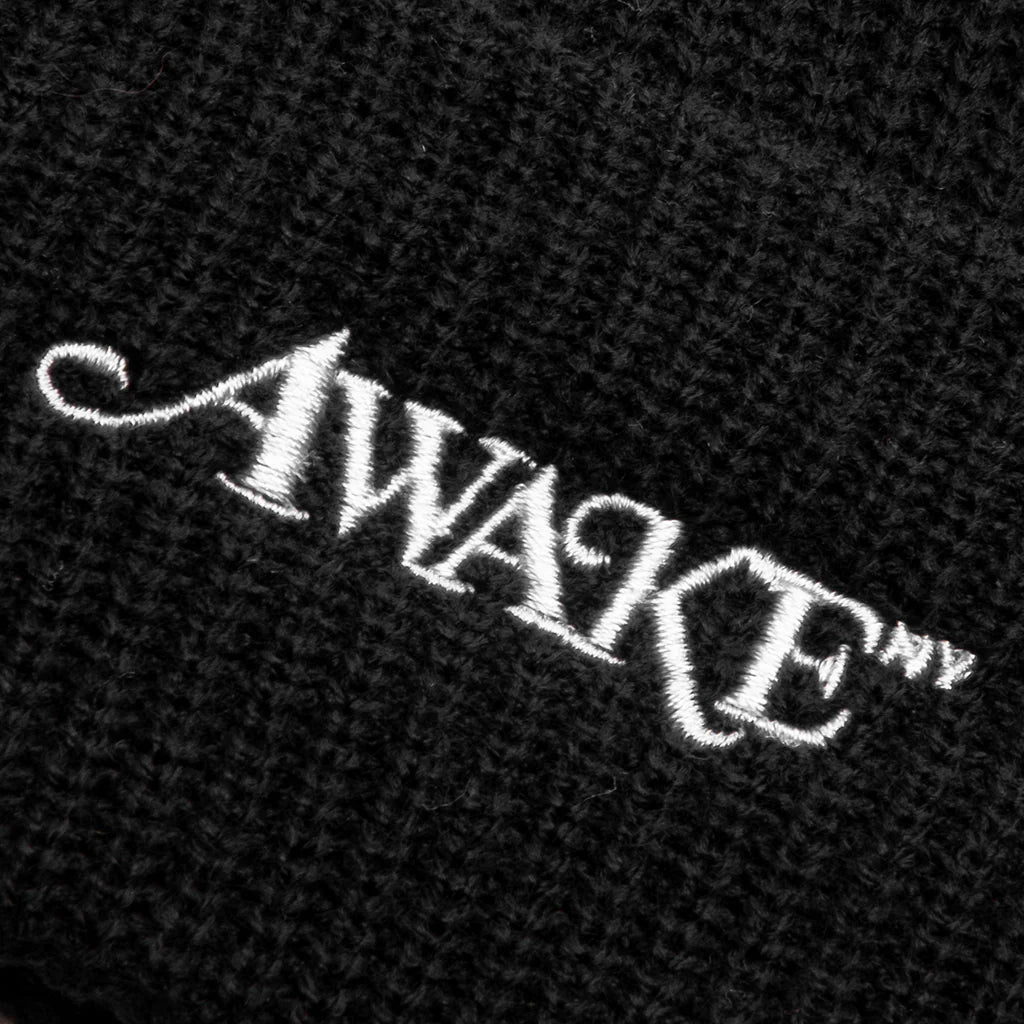 Loose Gauge Knit Beanie Black