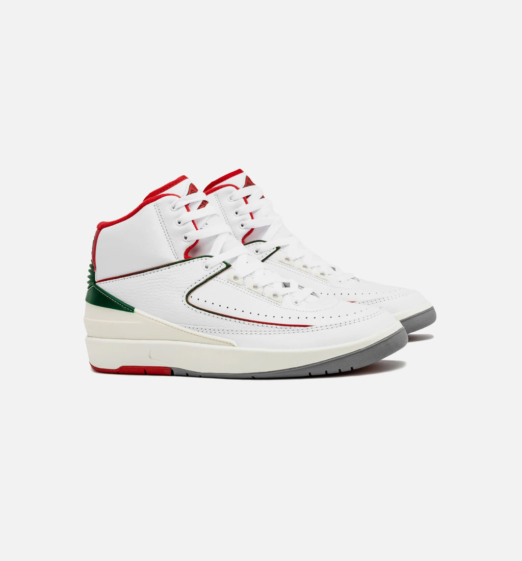 Air Jordan 2 Retro Italy Mens Lifestyle Shoe White Fire Red
