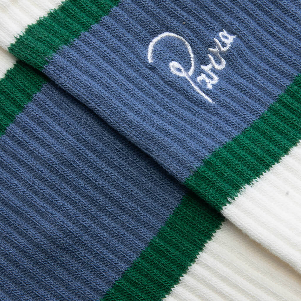 Signature Striped Crew Socks White