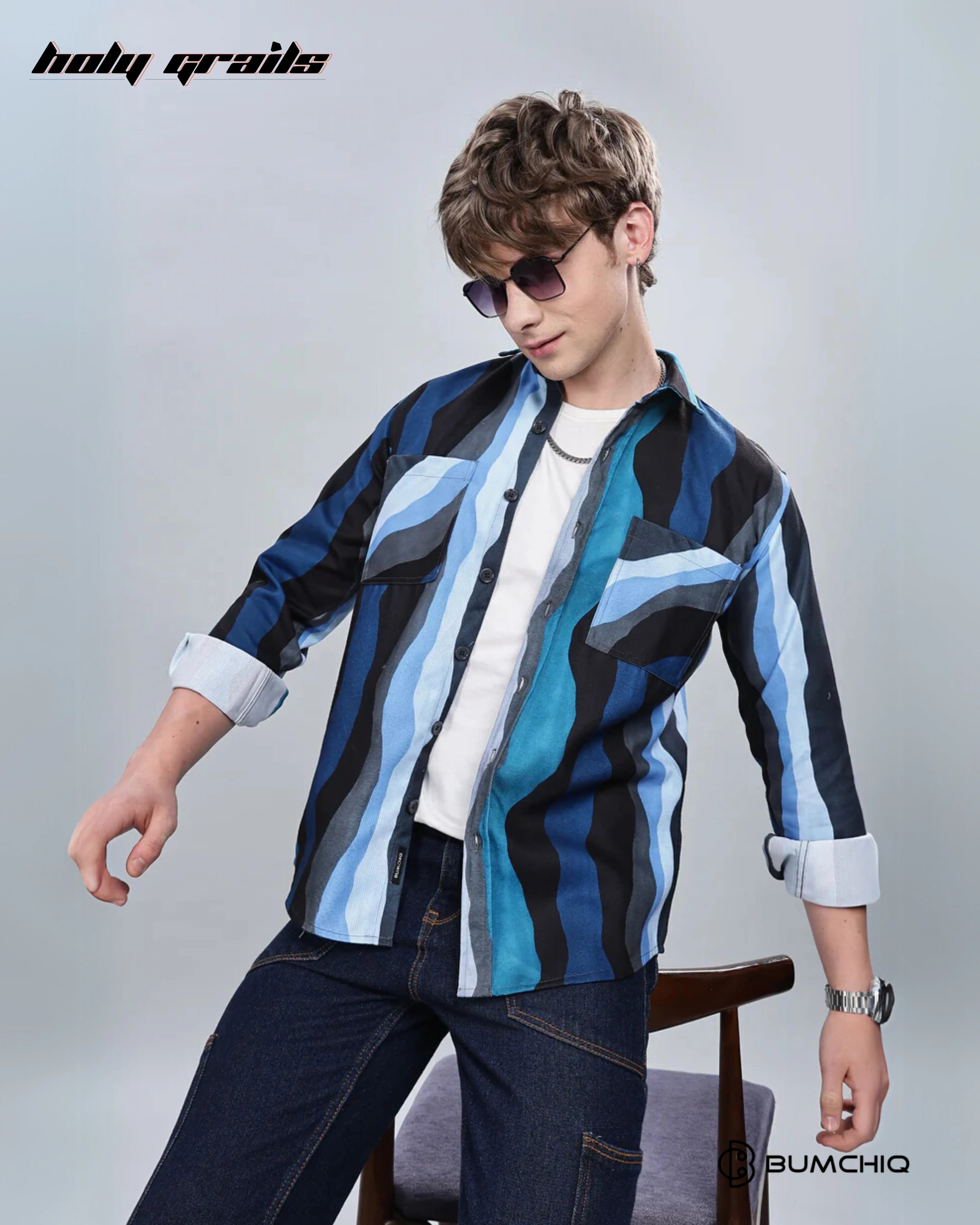 Blue Wavy Overshirt HG x Bumchiq
