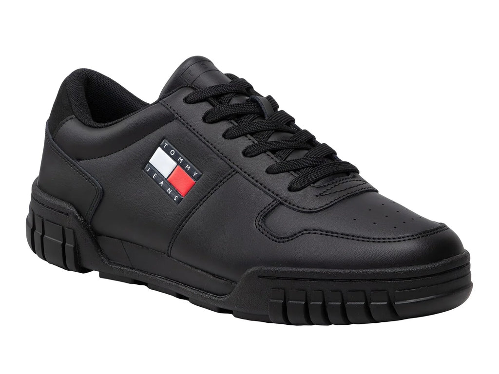 Tenis Tommy Hilfiger Retro Leather Cupsole Negro para Hombre