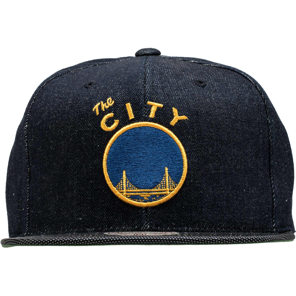 San Francisco Warriors Snapback Mens Denim Yellow Blue