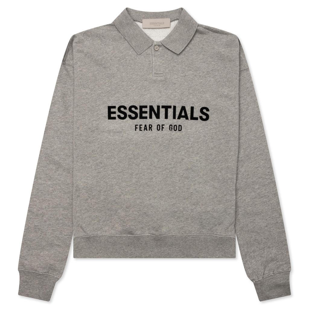 Kids Core L S Polo Dark Oatmeal