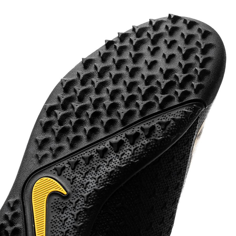 Nike JR Phantom Vision Academy TF Turf Soccer Cleats Black Gold