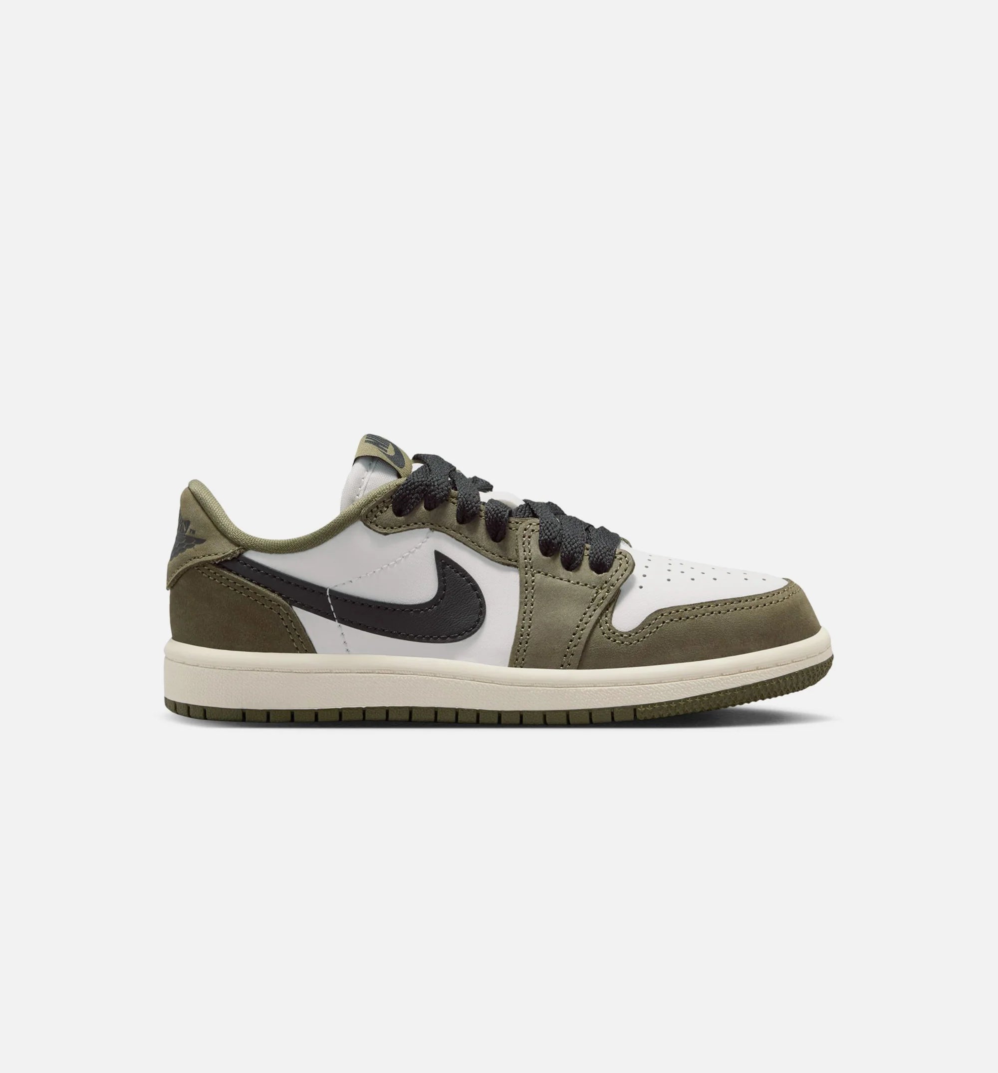 Air Jordan 1 Low OG Medium Olive And Summit White Preschool Lifestyle Shoe Medium Olive Black Summit White Sail