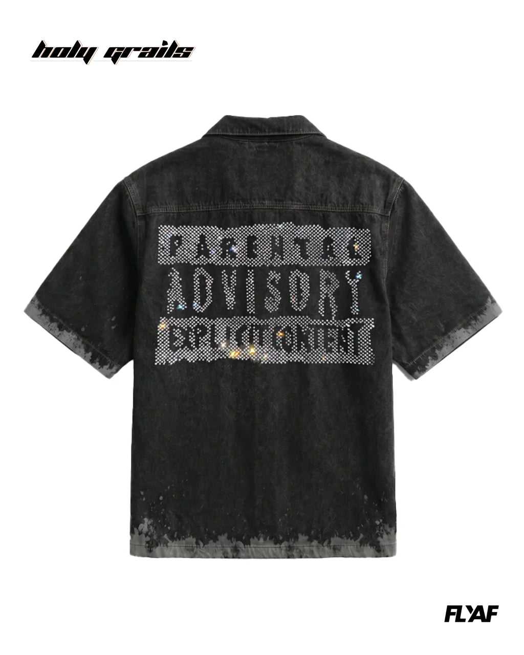 Black Advisory Denim Half Sleeve Shirt HG x FLYAF