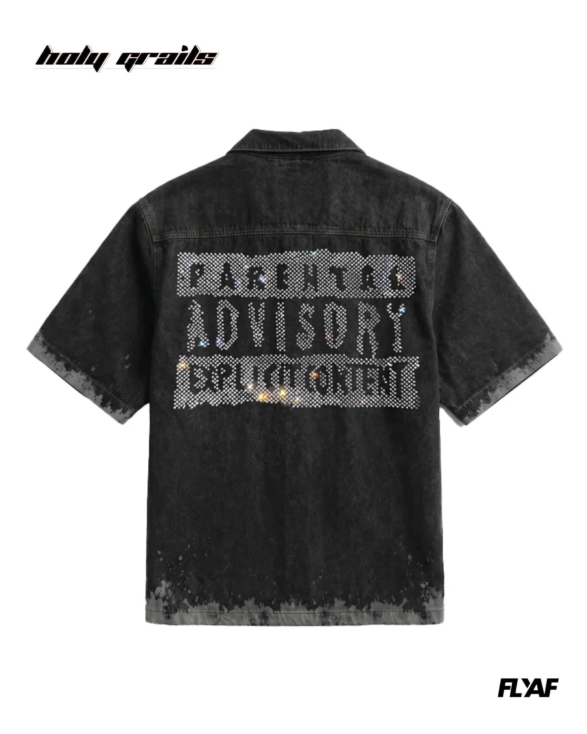 Black Advisory Denim Half Sleeve Shirt HG x FLYAF