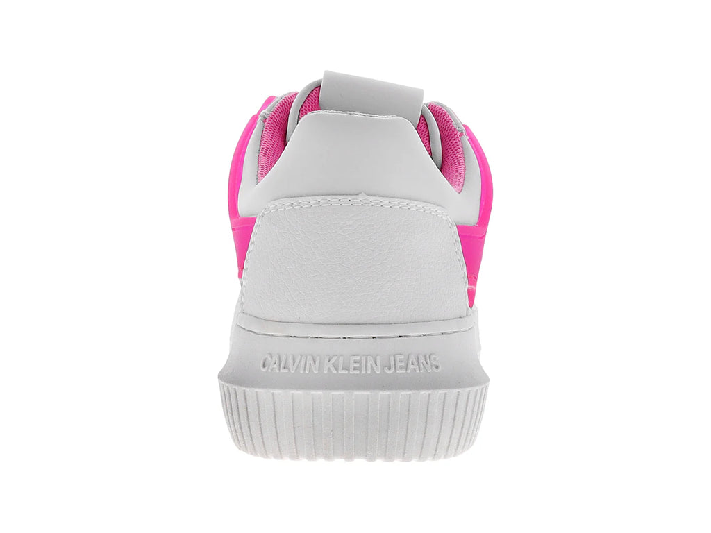 Tenis Calvin Klein Blanco y Rosa Neón para Mujer