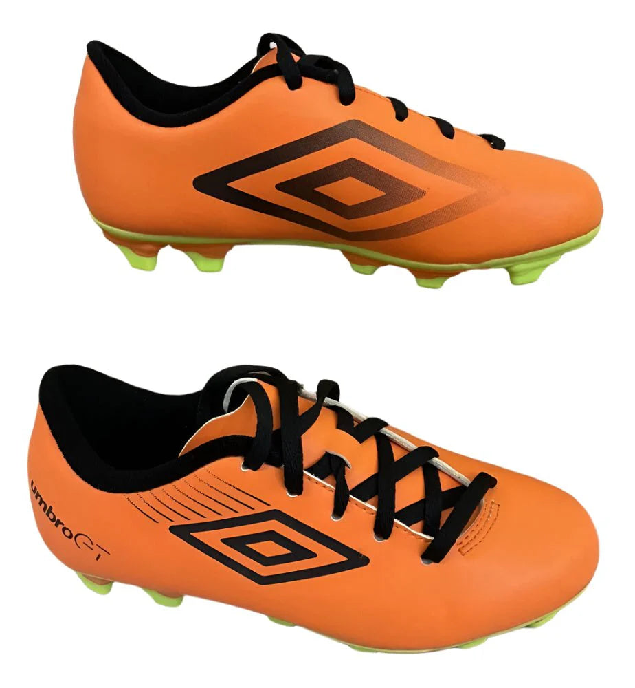 Umbro GT II Shield FG Youth Firm Ground Soccer Cleats Orange Lime