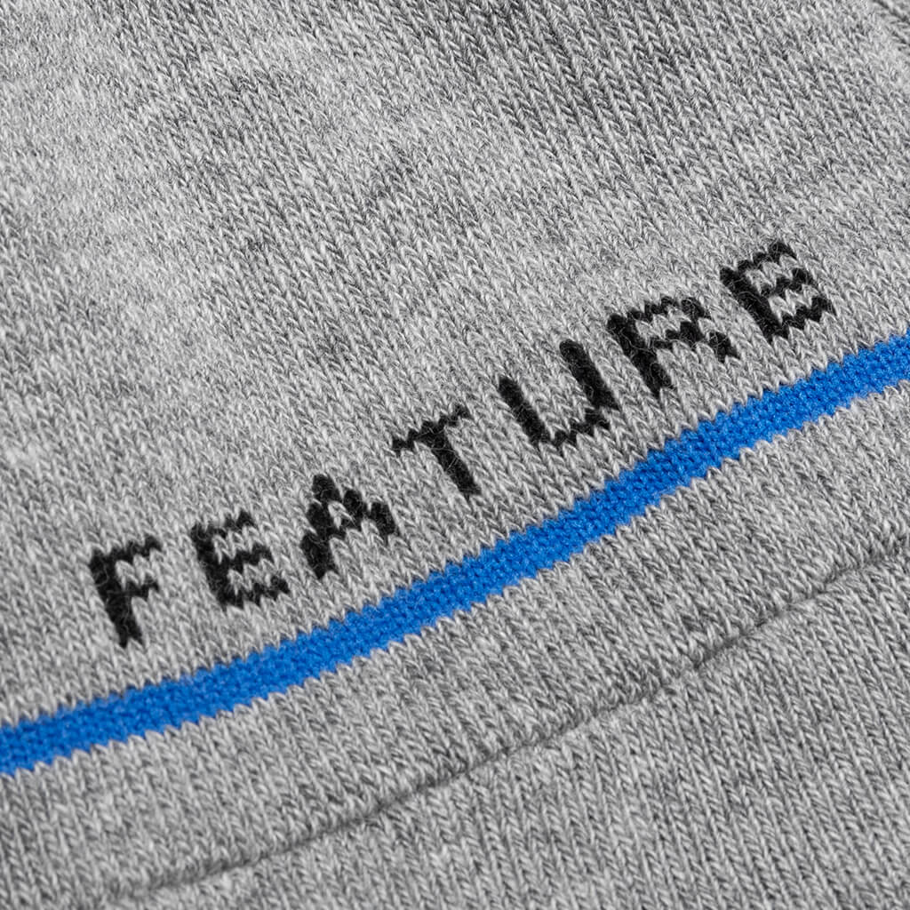 Tonal Script Crew Sock Heather Grey Black White 3 Pack