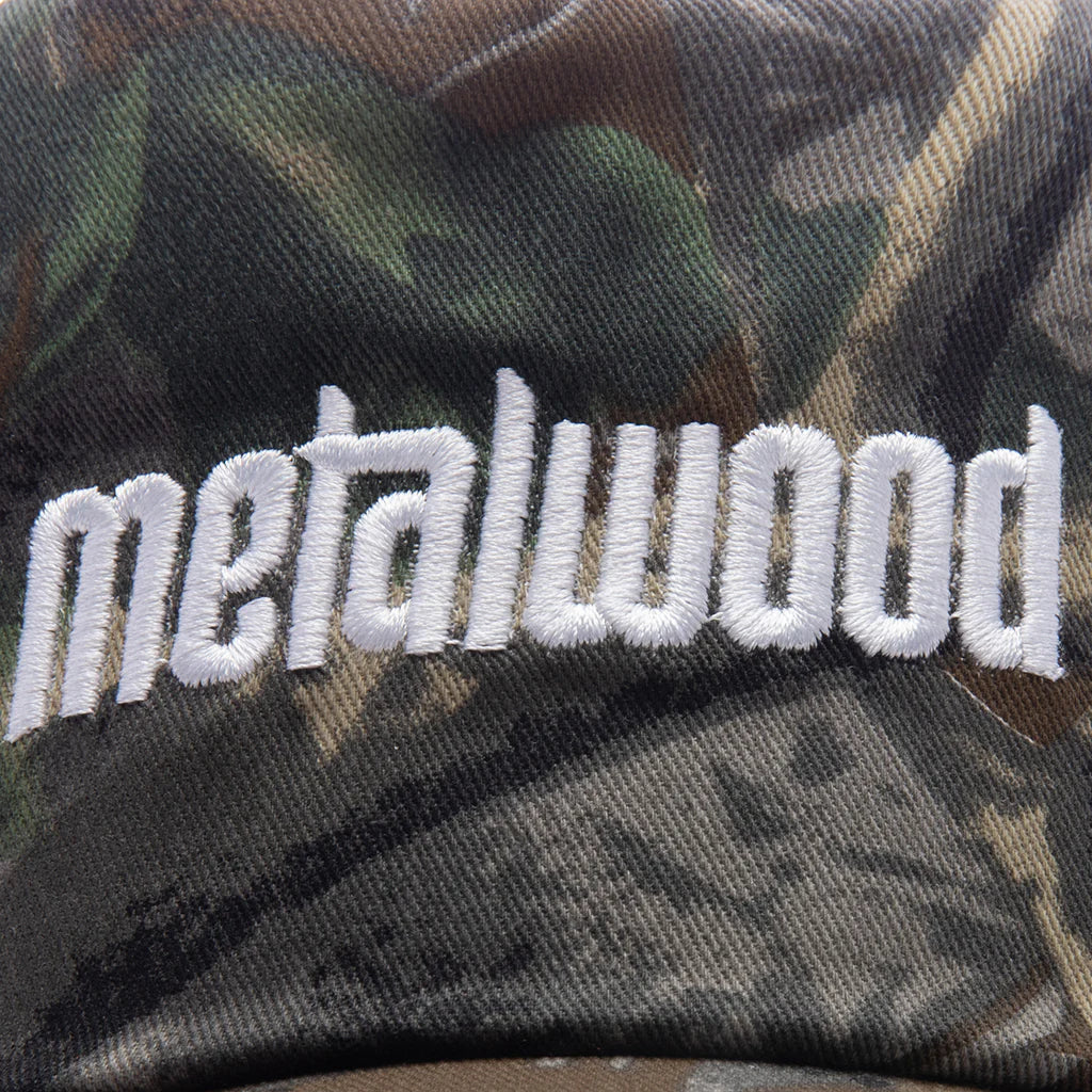 Metal Logo 5 Panel Hat Real Leaf Camo