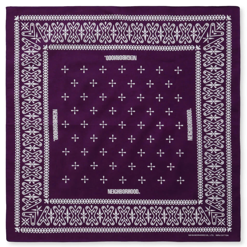 Cross Pattern Bandana Purple