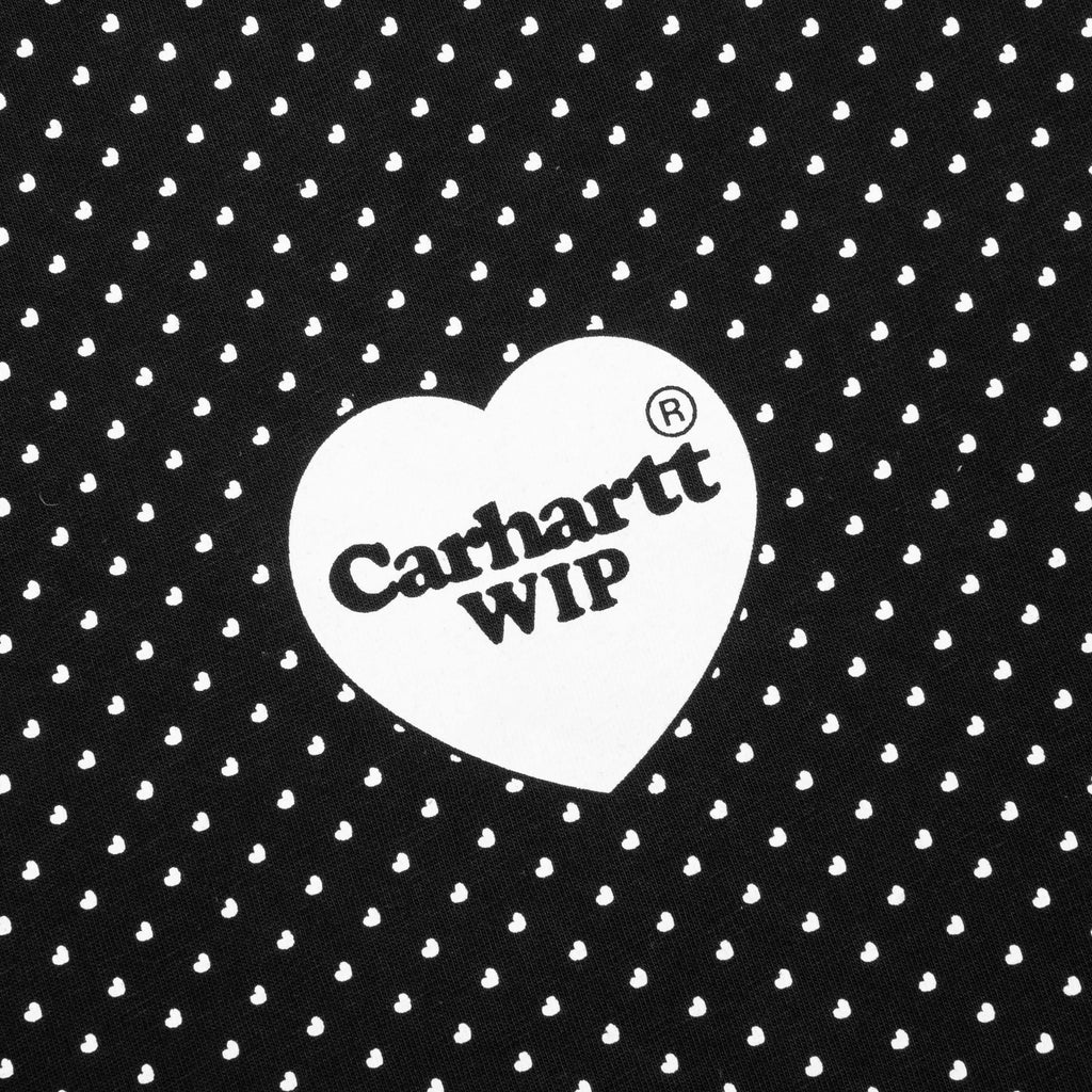 S S Heart Bandana T Shirt Black White Stone Washed