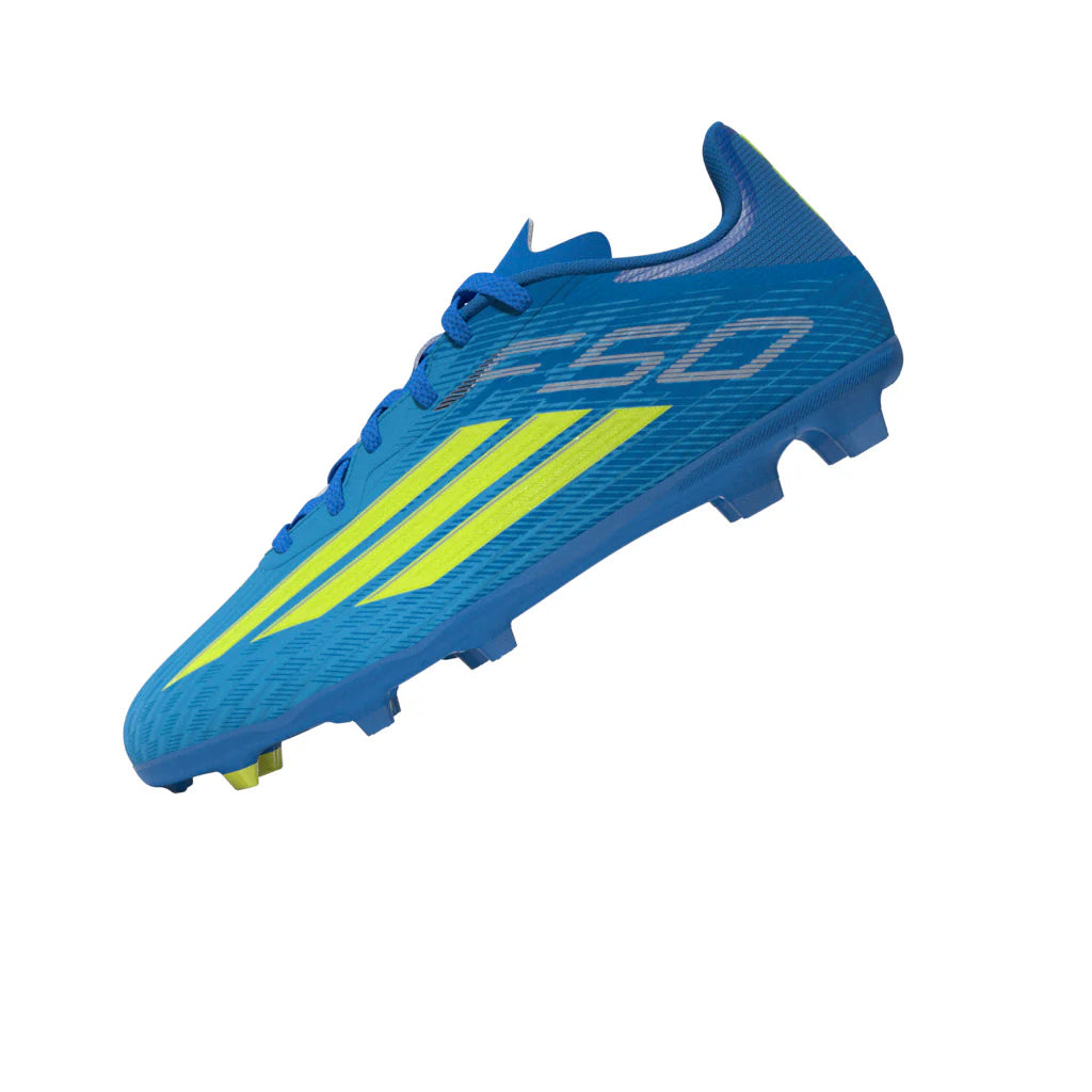 adidas F50 League FG MG Firm Ground Multi Ground Youth Soccer Cleats Blue Yellow Aqua