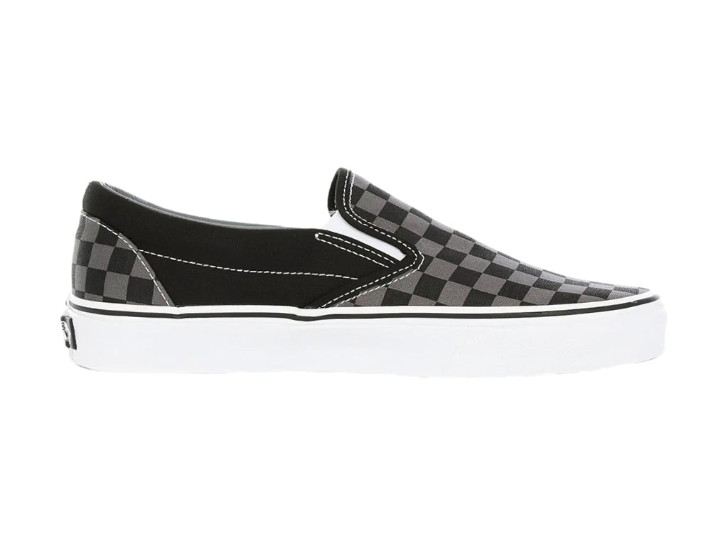 Tenis Vans Classic Slip On Negro con Cuadros Gris