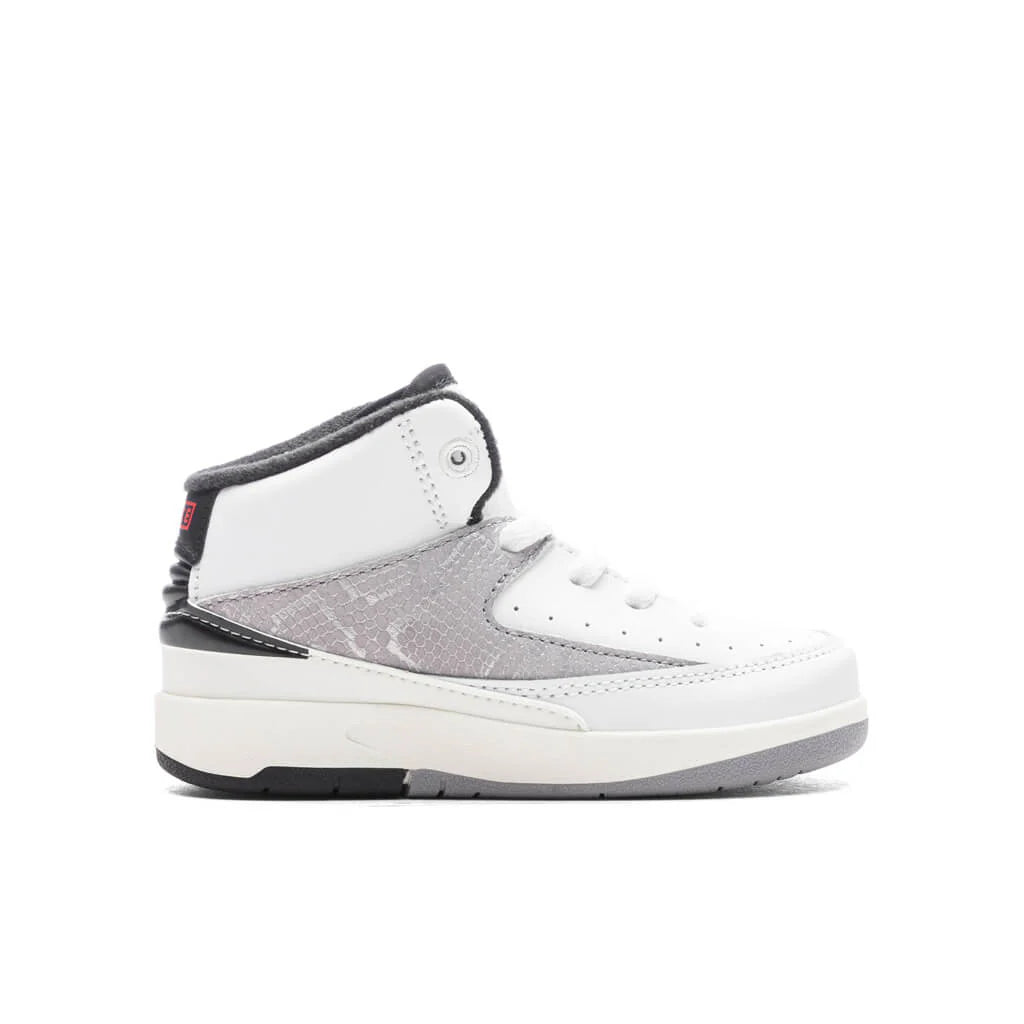 Air Jordan 2 Retro TD Python White Fire Red Cement Grey