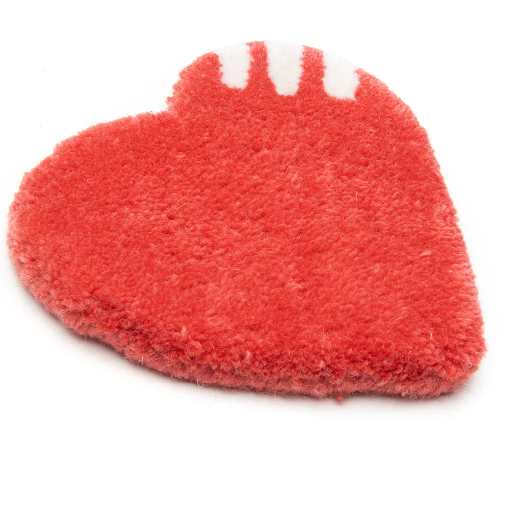 Heart Rug Coaster Red
