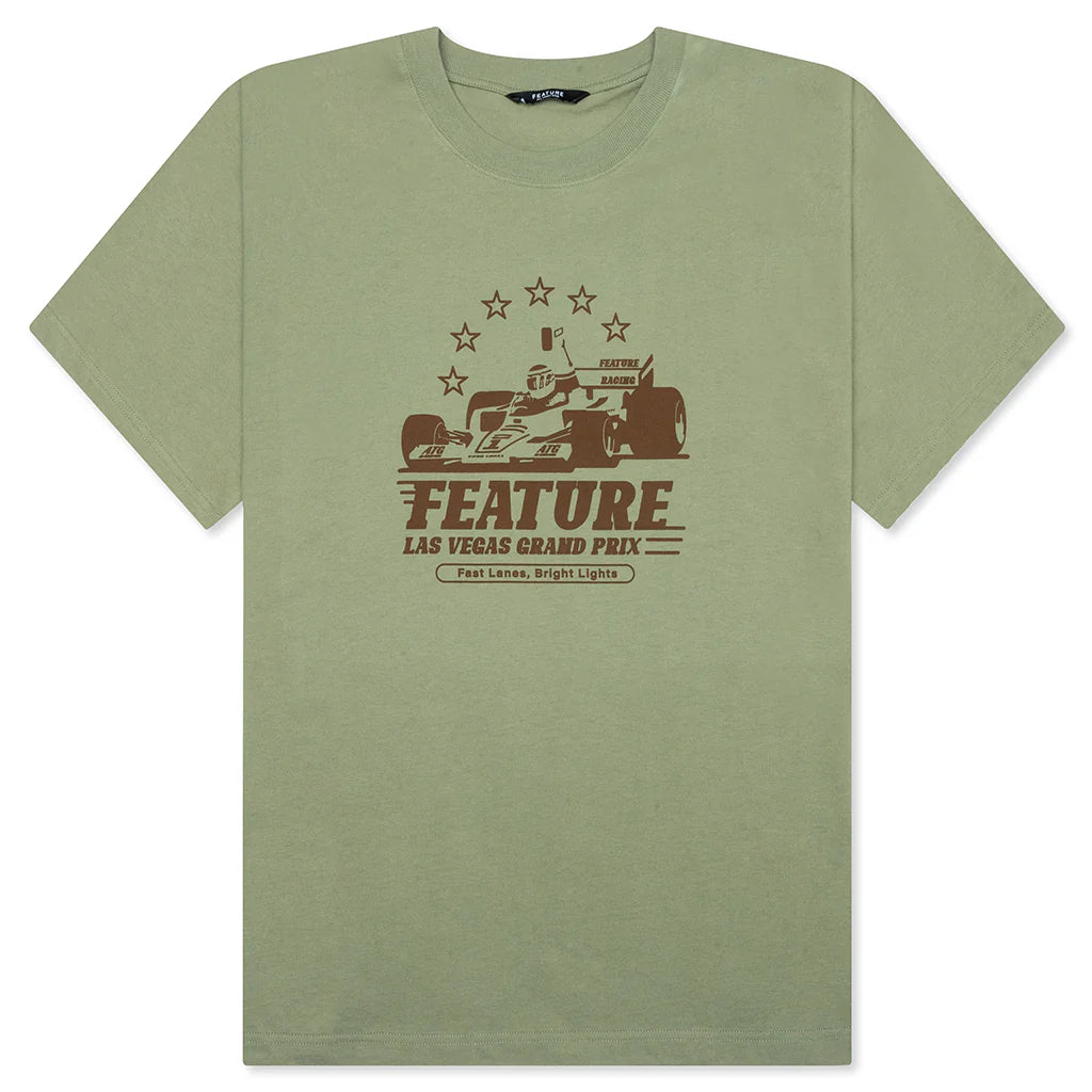 Vegas Racer Comic Tee Oil Green DNML