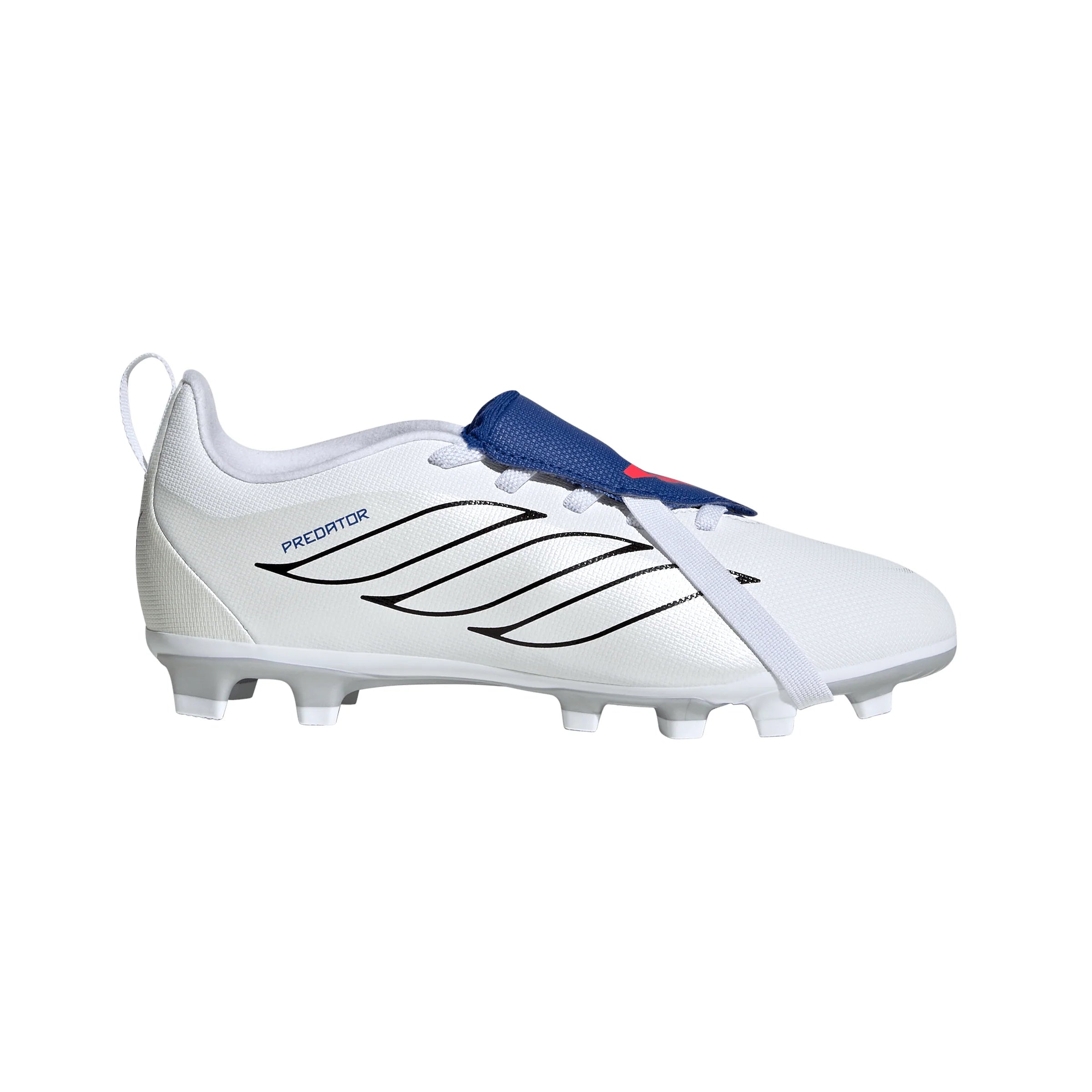 adidas Predator Club Fold Over Tongue Elastic Laces Firm Ground Multi Ground Youth Soccer Cleats White