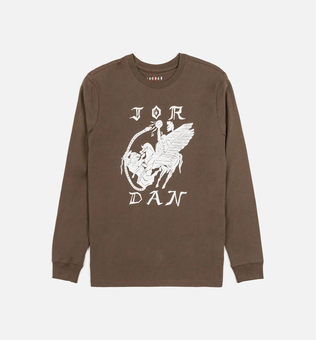 Jordan Artist Series by Umar Rashid Mens Long Sleeve Shirt Brown