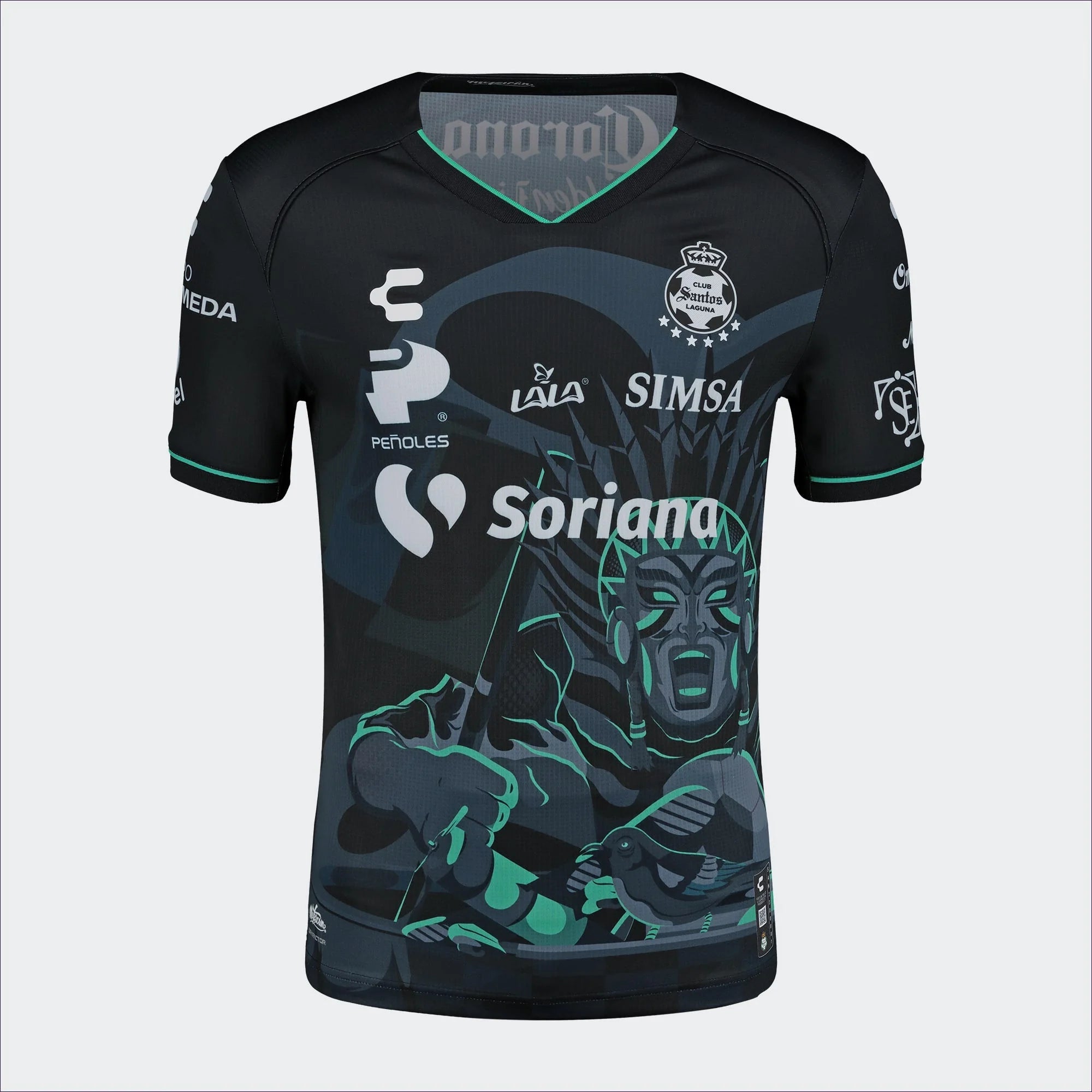 Charly Mens Santos Third Jersey Authentic 24 Black Green