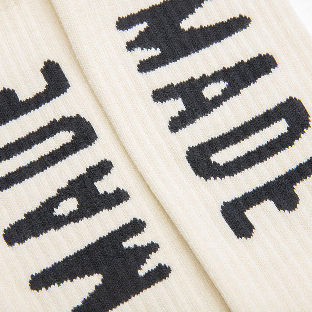 HM Logo Socks White