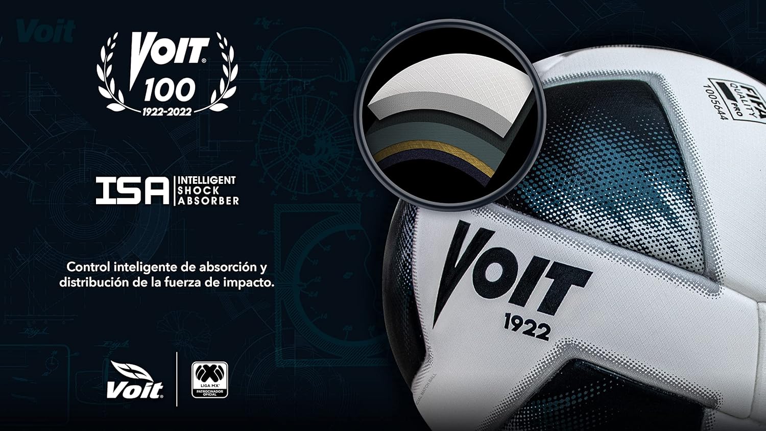 Voit Pro Clausura Replica Soccer Ball 2022 White Black