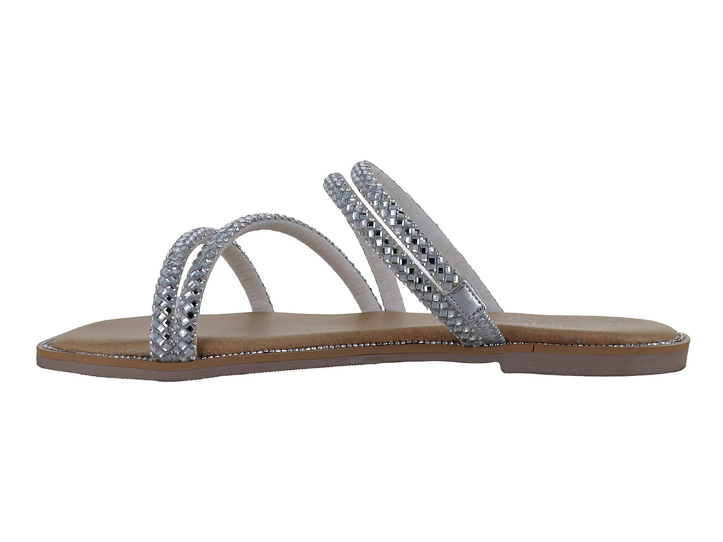 Sandalias Luna Rosa Trenzadas Plata para Mujer