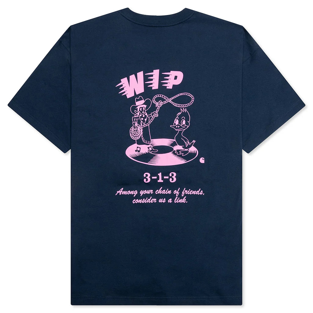 Friendship S S T Shirt Air Force Blue Light Pink