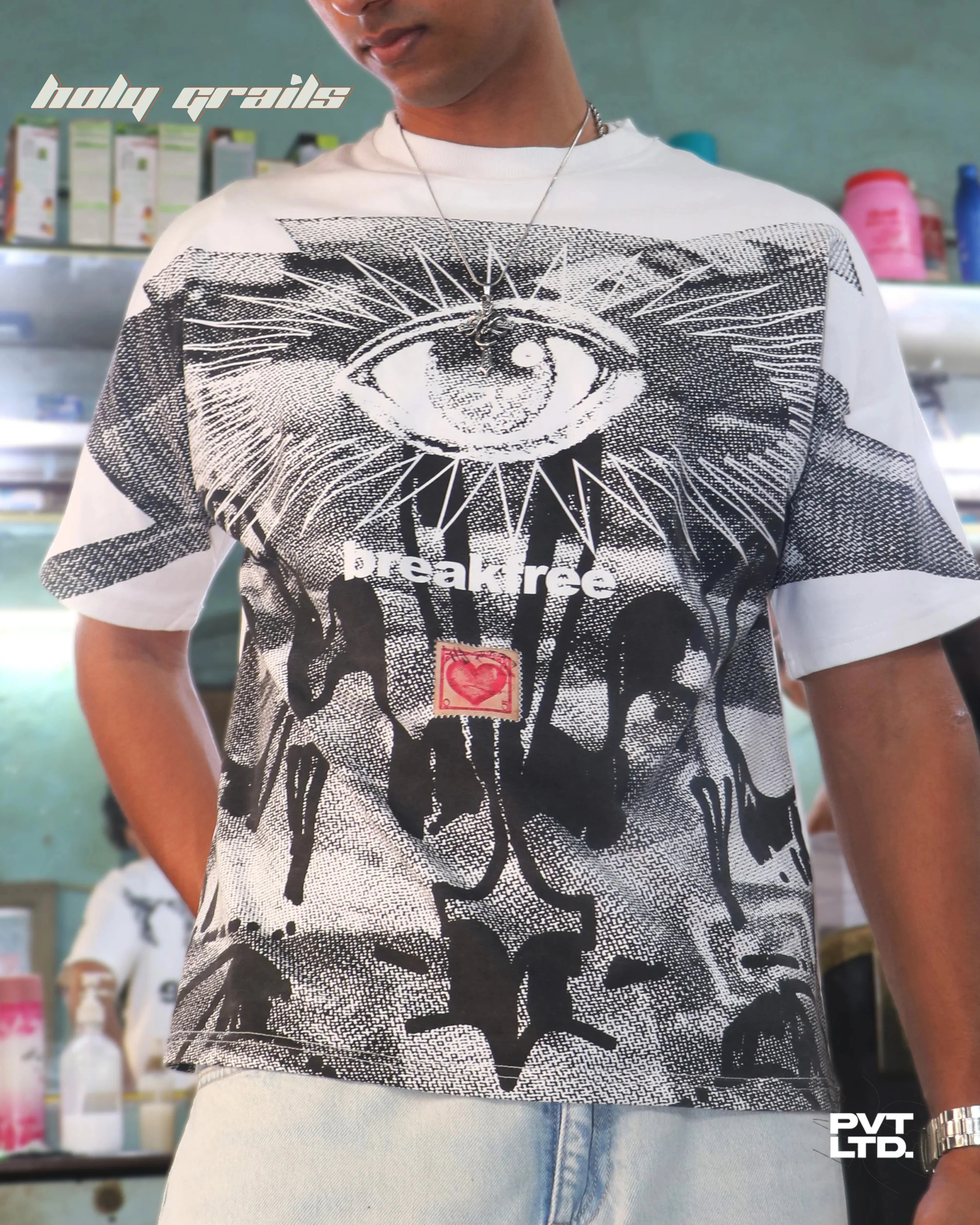 Breakfree White Oversize Tee HG x Pvt Ltd