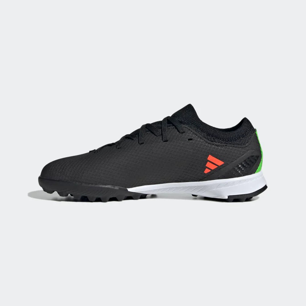 adidas Kids X Speed Portal 3 TF J Turf Football Boots Black Red