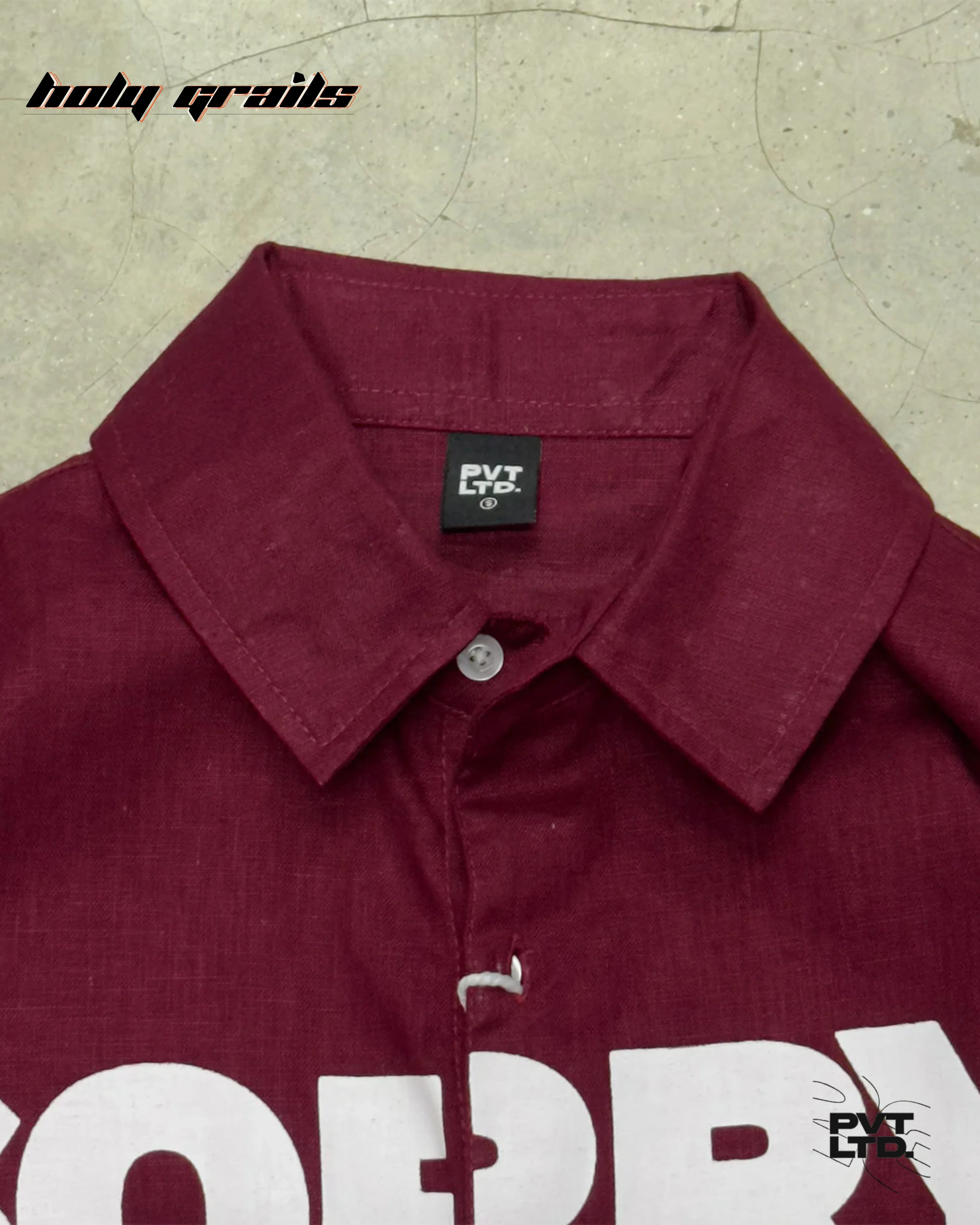 Sorry Honey Maroon Cotton Linen Shirt HG x Pvt Ltd