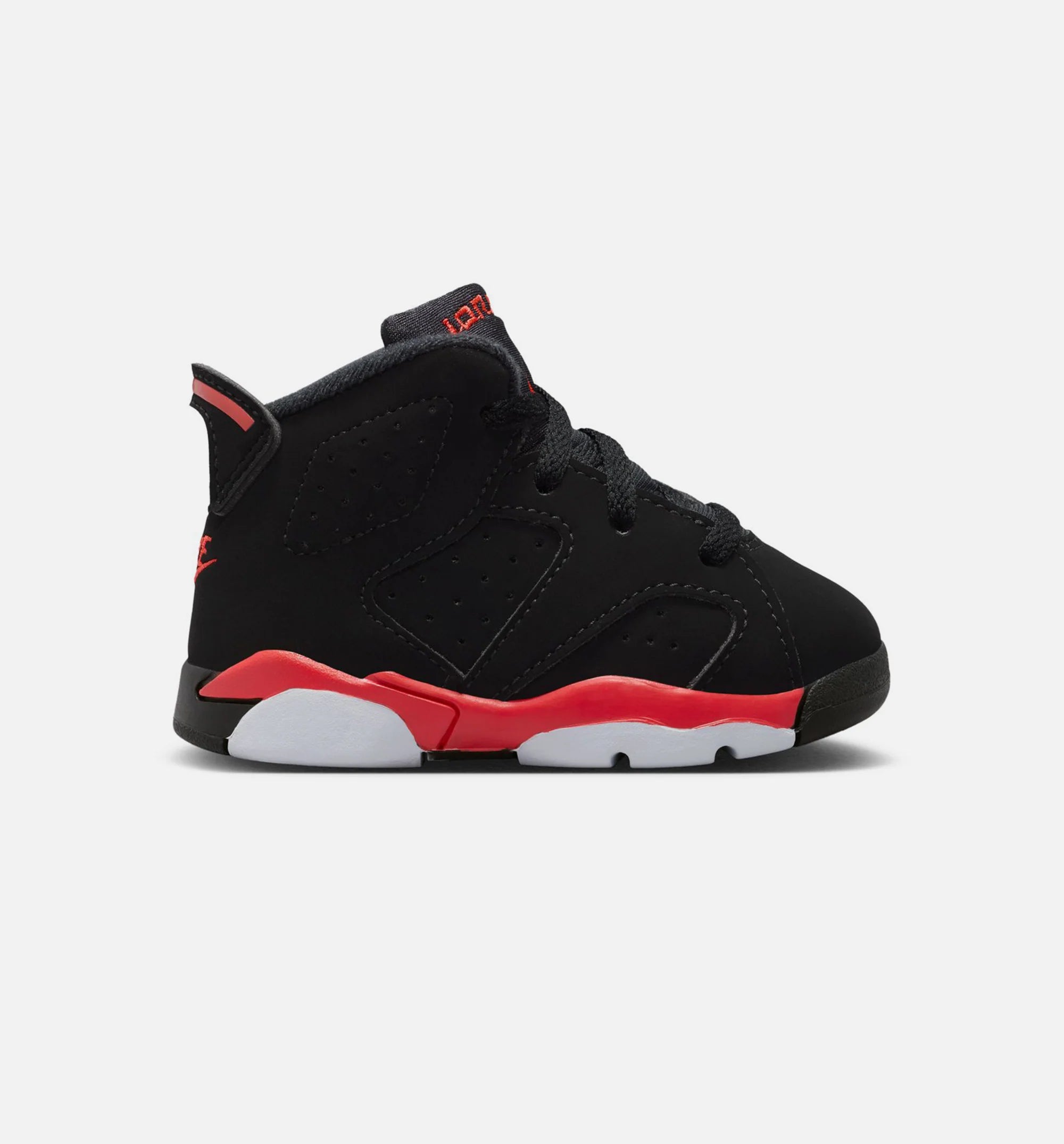 Air Jordan 6 Retro Infrared Salesman Infant Toddler Lifestyle Shoe Black Light Crimson