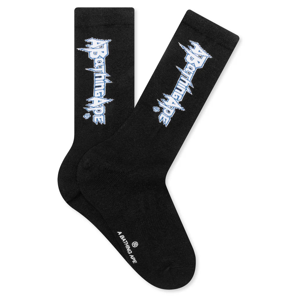 Multi Logo Long Socks Black