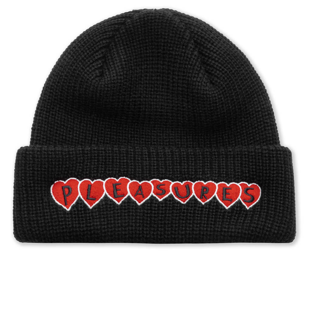 Hearts Beanie Black