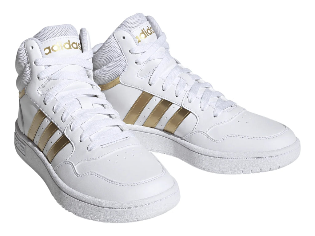 Tenis Adidas Hoops 30 Mid Blanco y Gris para Mujer