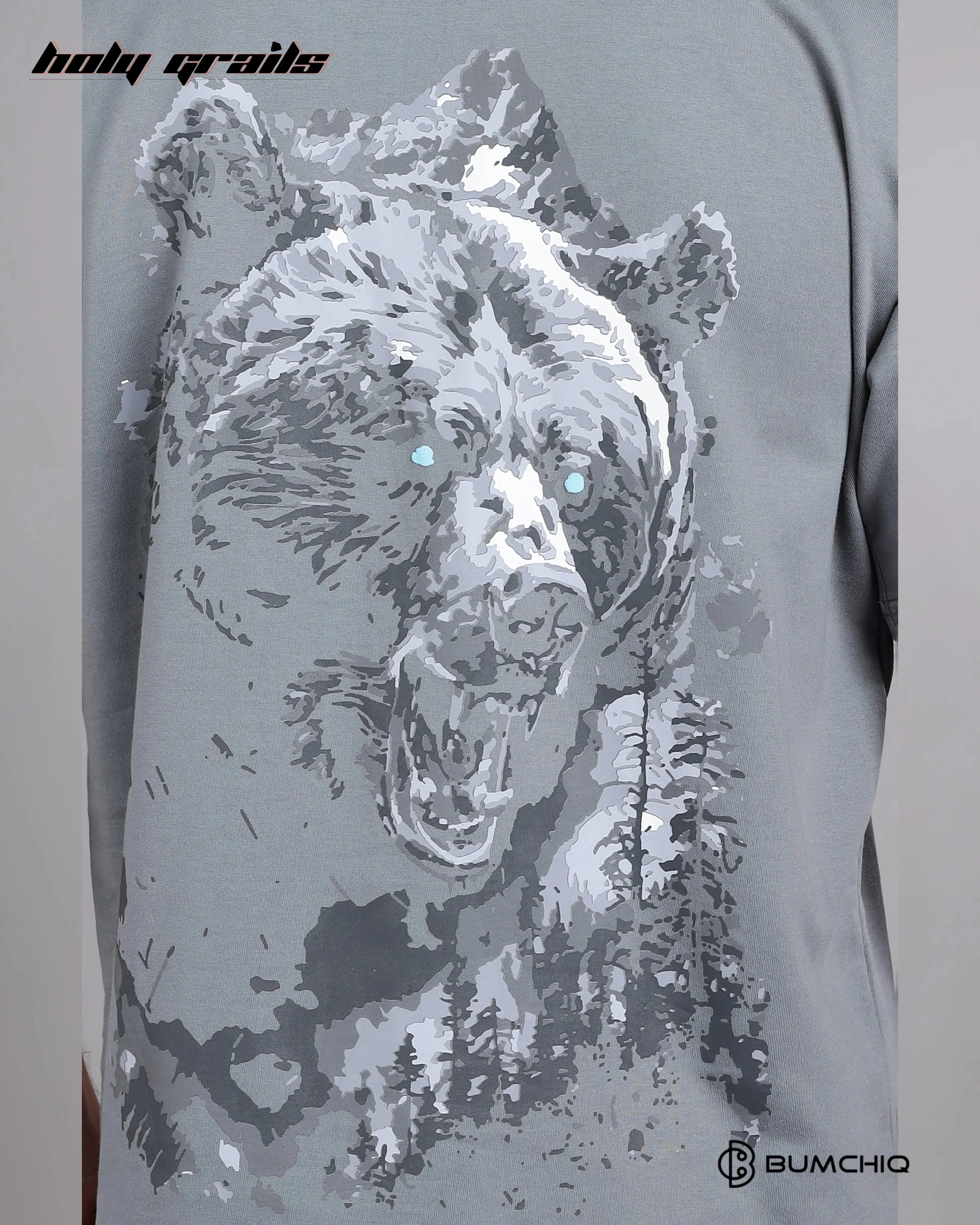 Wild Bear Grey Oversize Tee HG x Bumchiq