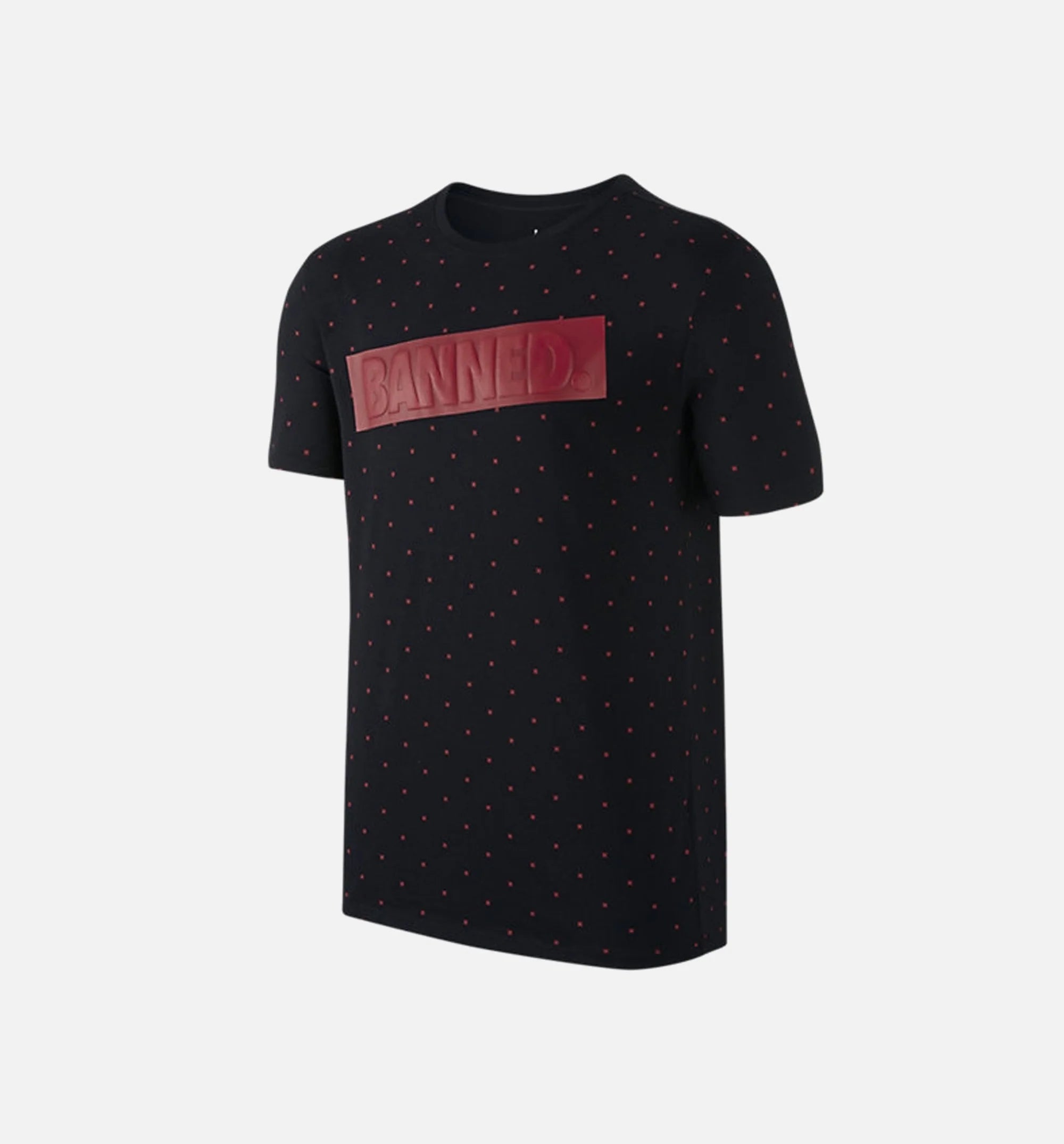 Air Jordan 1 Banned Tee Mens Black Gym Red