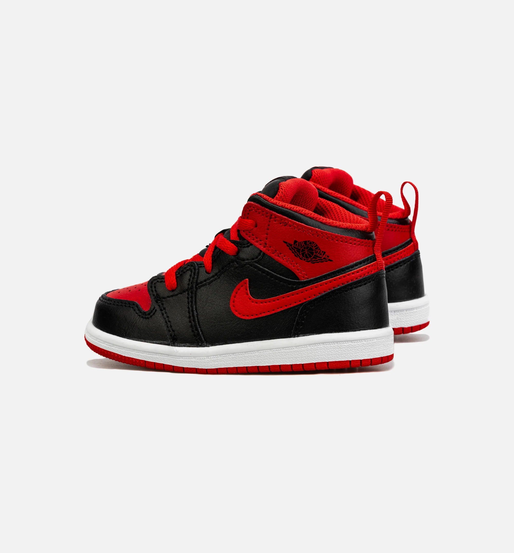 Air Jordan 1 Mid Infant Toddler Lifestyle Shoe Black Red