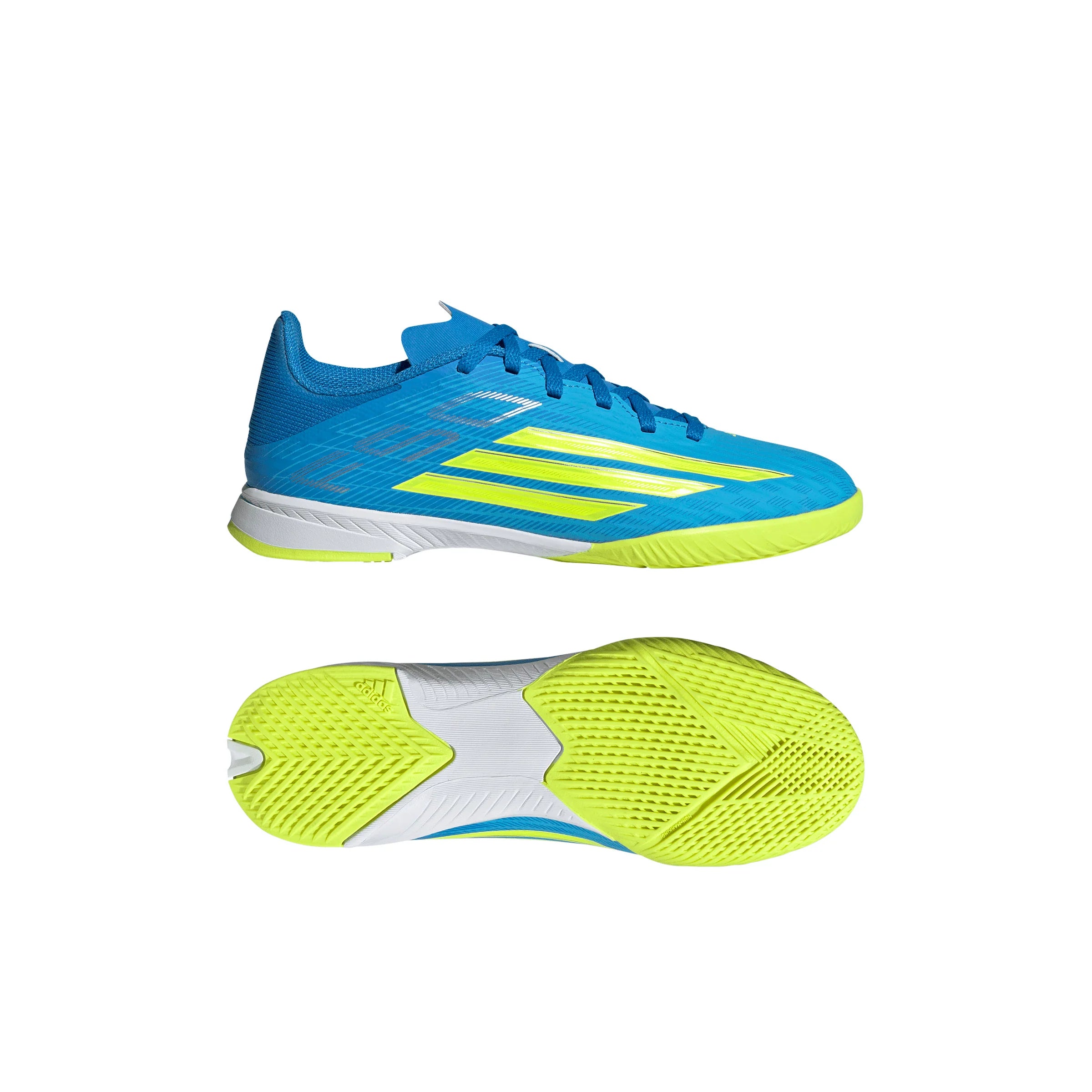 adidas F50 League IN Indoor Youth Soccer Shoes Blue Yellow Aqua