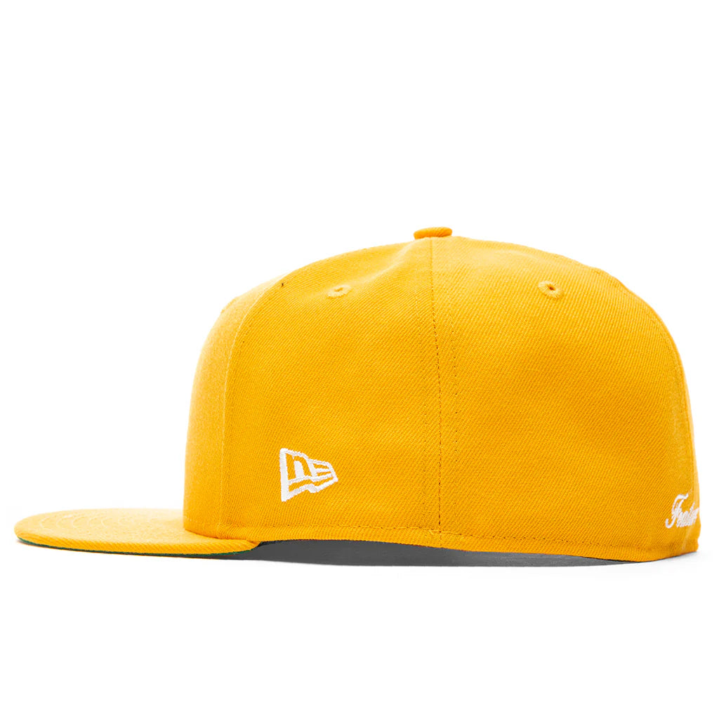Feature x New Era Old English Fitted Hat Gold Off White